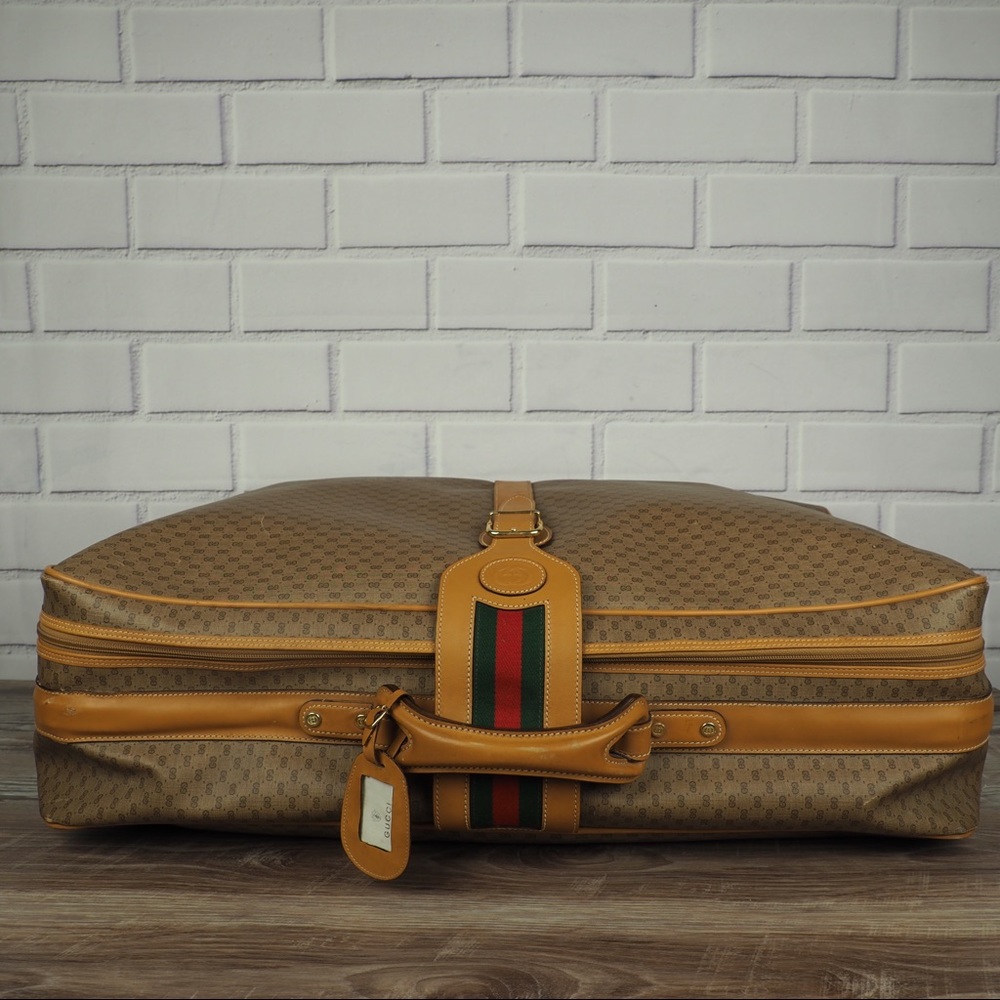 Vintage Gucci tan micro GG canvas zipper suitcase - Picture 4 of 8